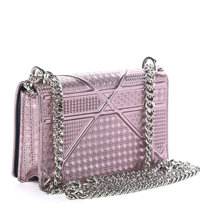 Christian Dior Metallic Micro-Cannage Mini Diorama Flap Bag Pink 2 of 4