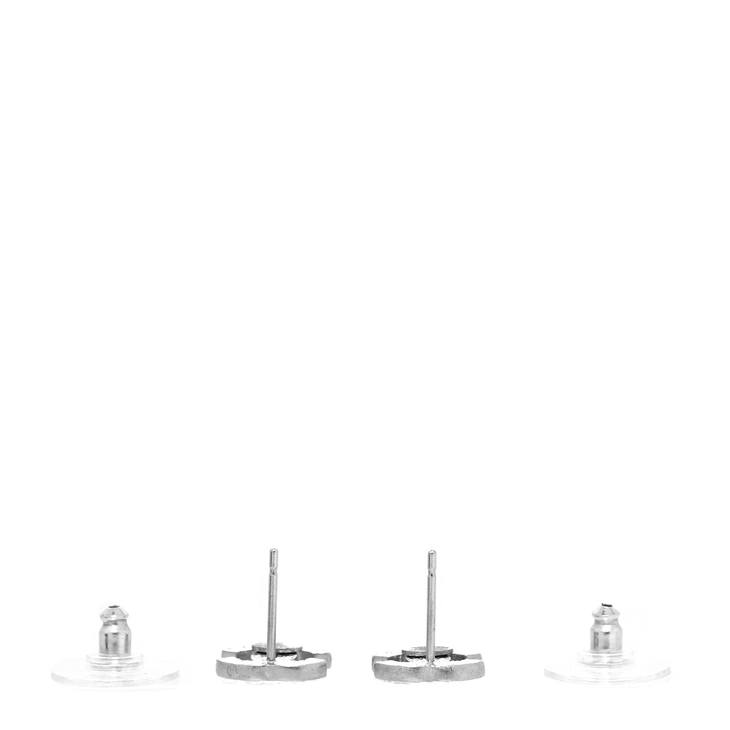 Chanel Crystal CC Earrings Silver 3 of 4
