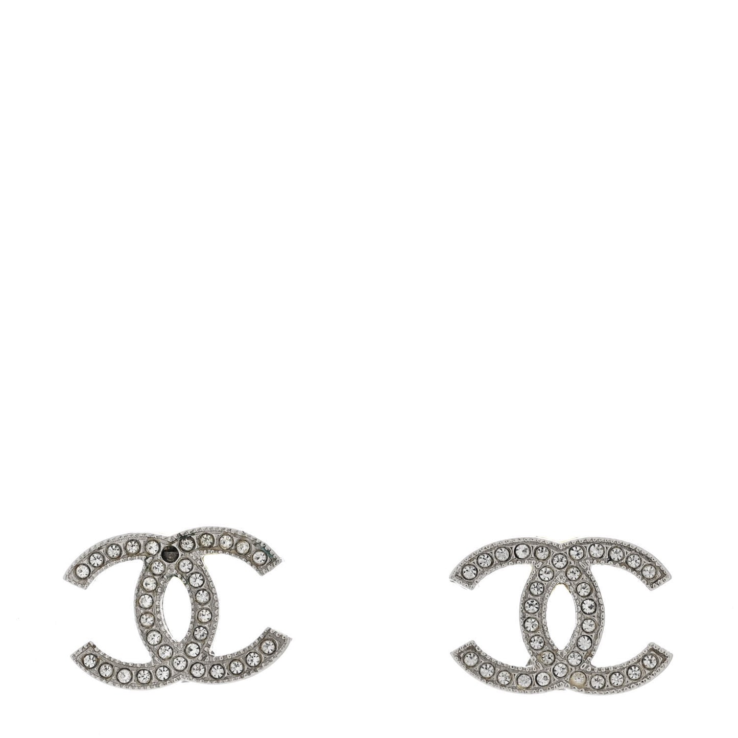Crystal CC Earrings Silver