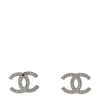 Chanel Crystal CC Earrings Silver 1 of 6