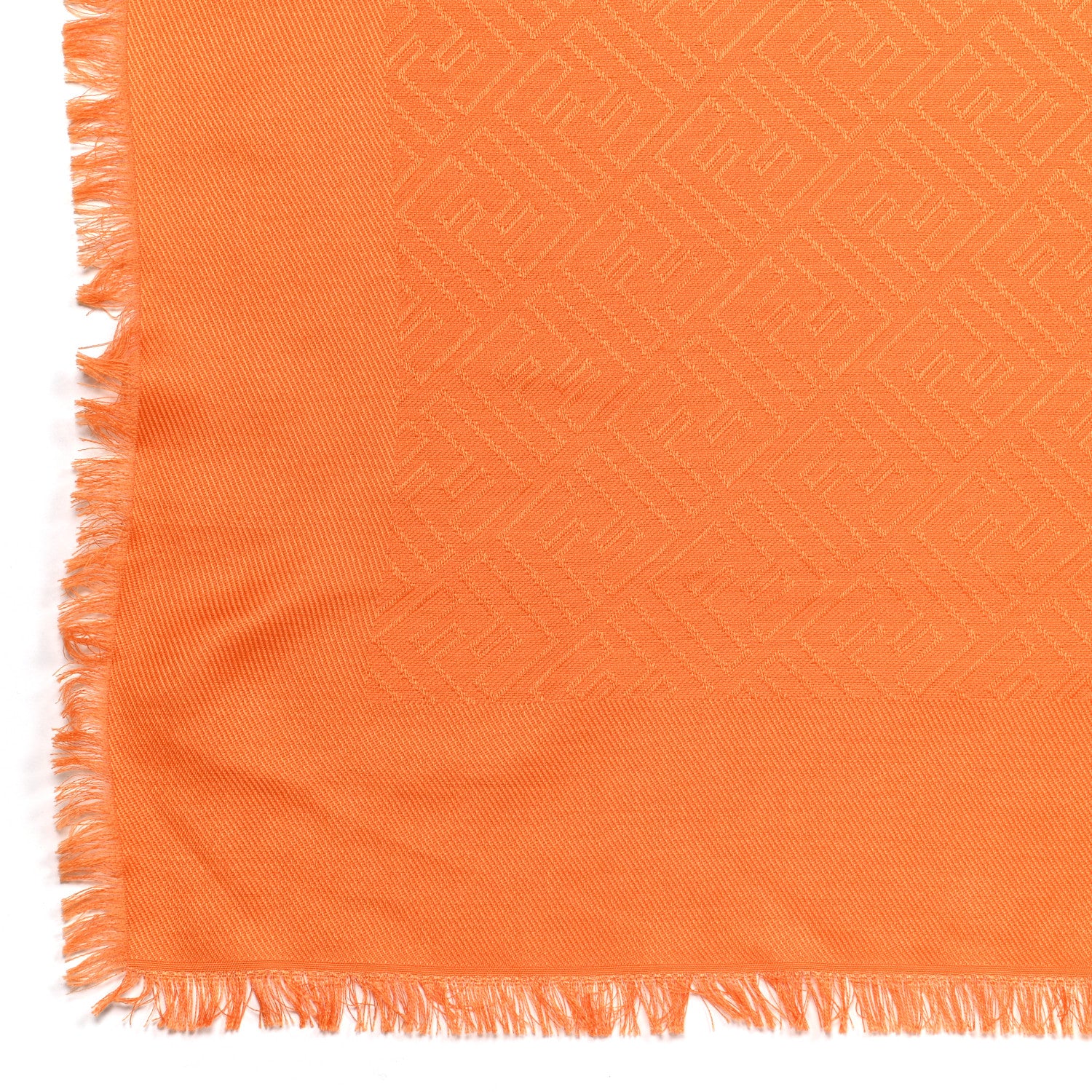Fendi Wool Silk FF Shawl Orange 2 of 7