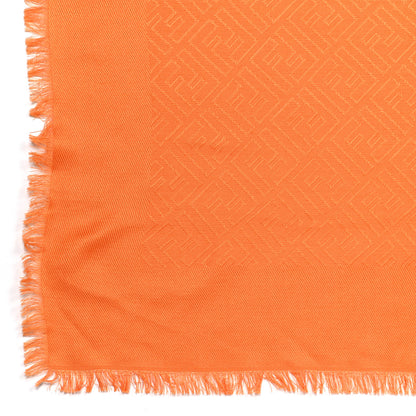 Fendi Wool Silk FF Shawl Orange 2 of 7