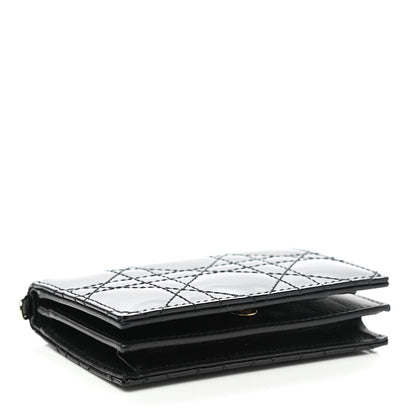 Christian Dior Patent Cannage Small Lady Dior Flap Card Holder Black 4 of 8