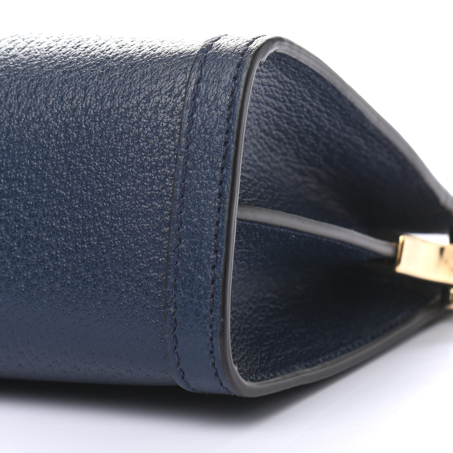 Textured Calfskin Web Small Ophidia Chain Shoulder Bag Blue Agata