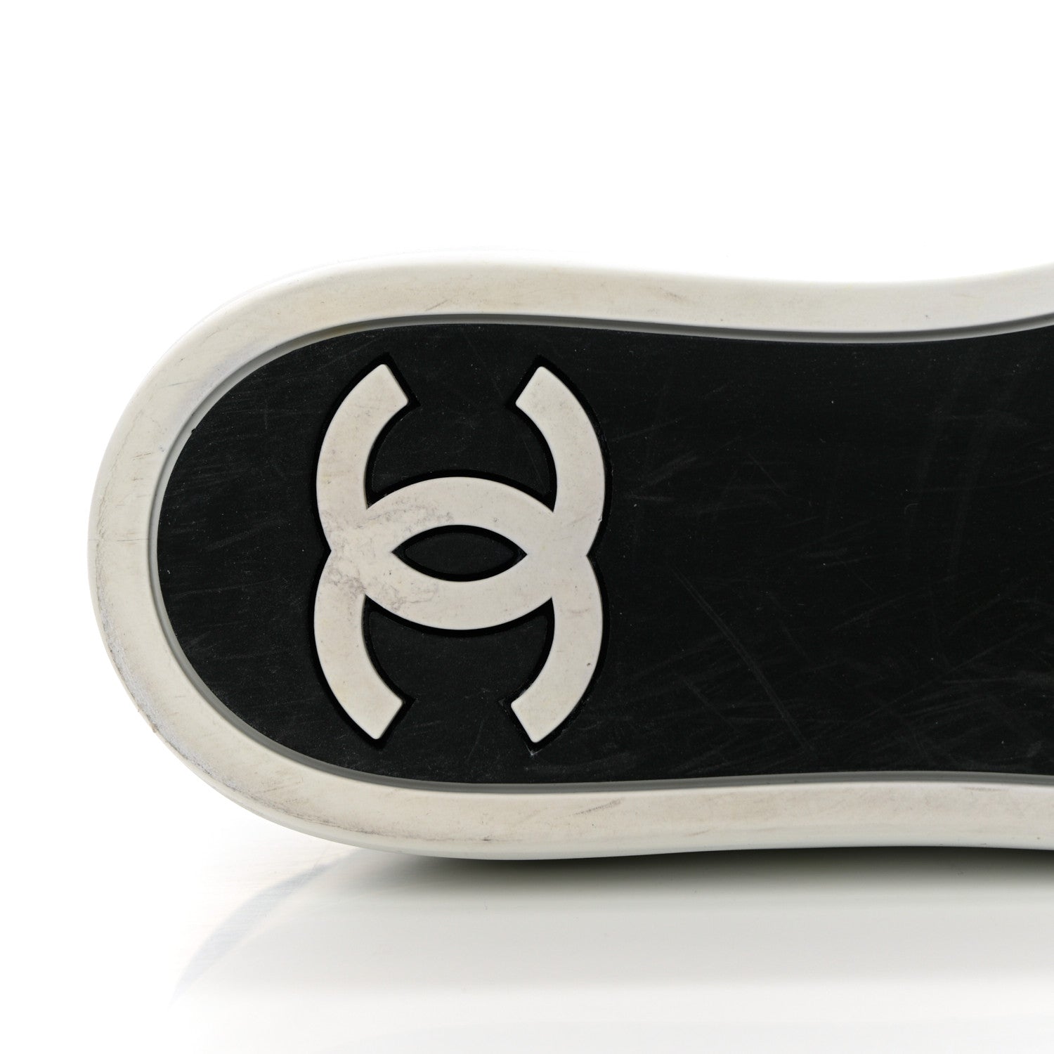 Chanel Calfskin Womens CC Sneakers 37 Black White 17 of 18