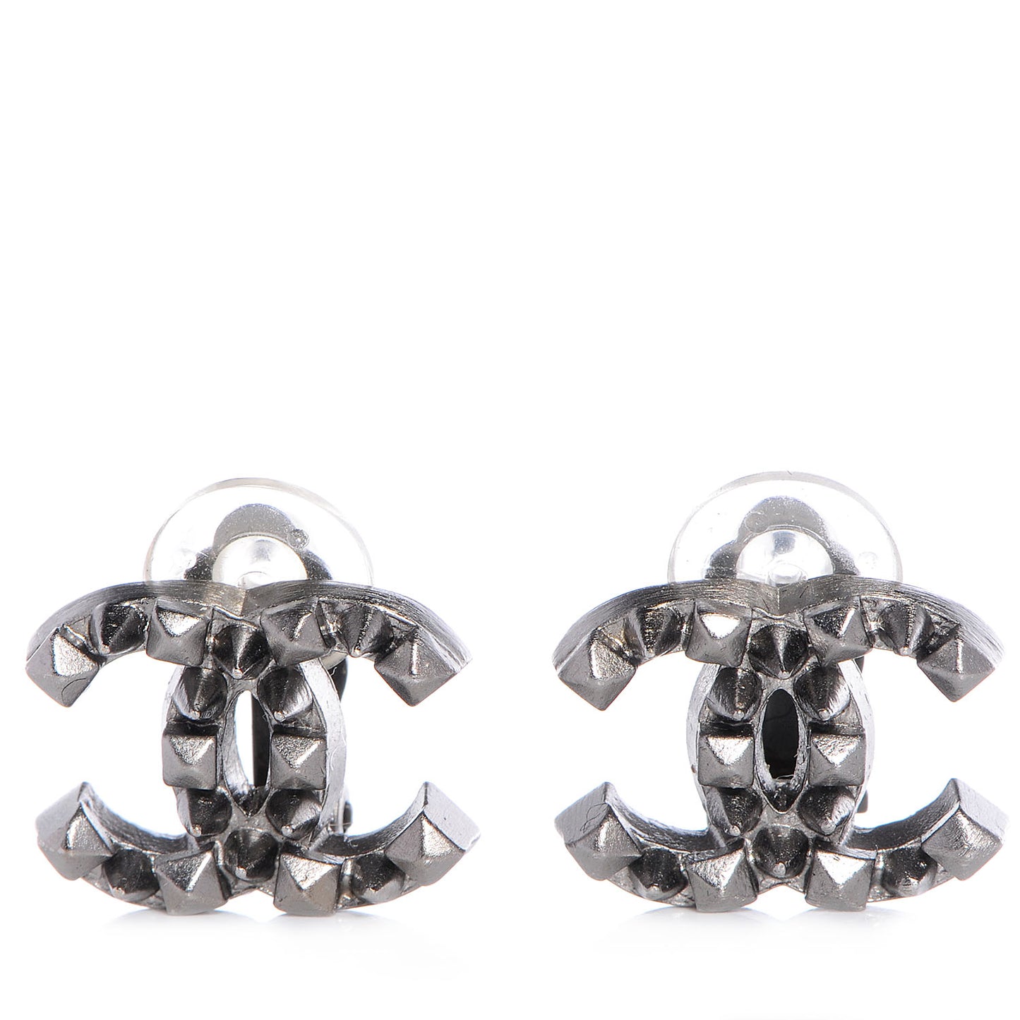 Ruthenium CC Spike Clip On Earrings
