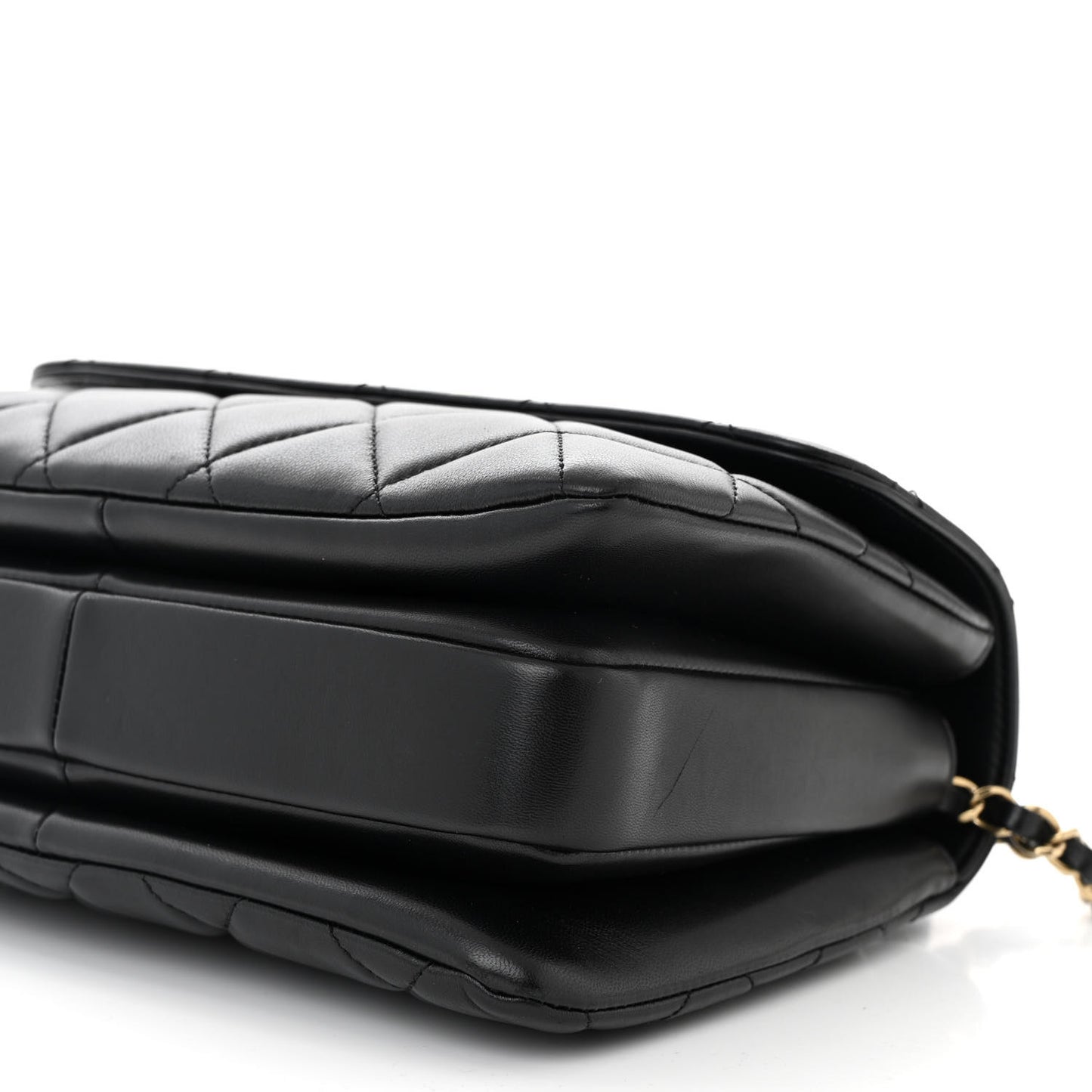 Lambskin Quilted Small Trendy CC Dual Handle Flap Bag Black