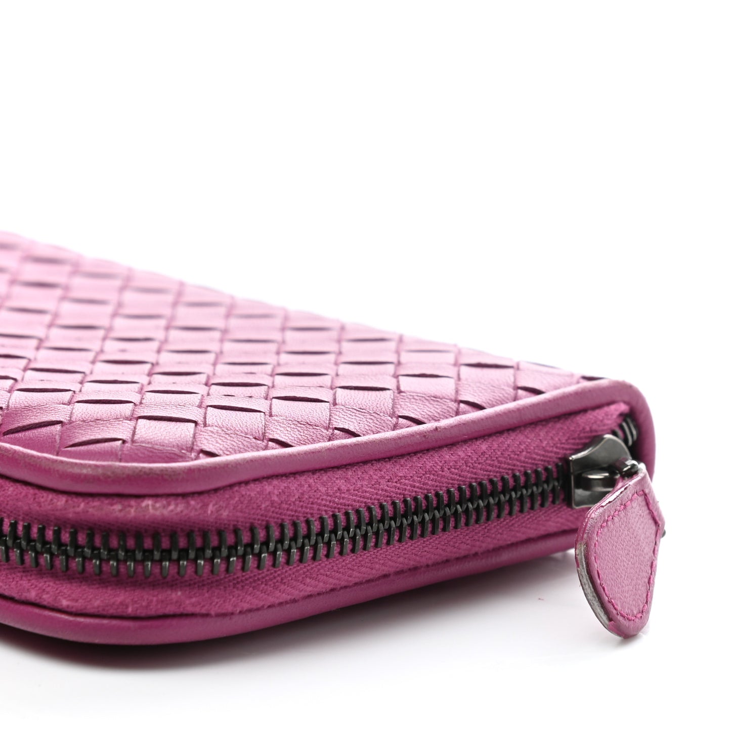 Nappa Intrecciato Zip Around Wallet Ametista