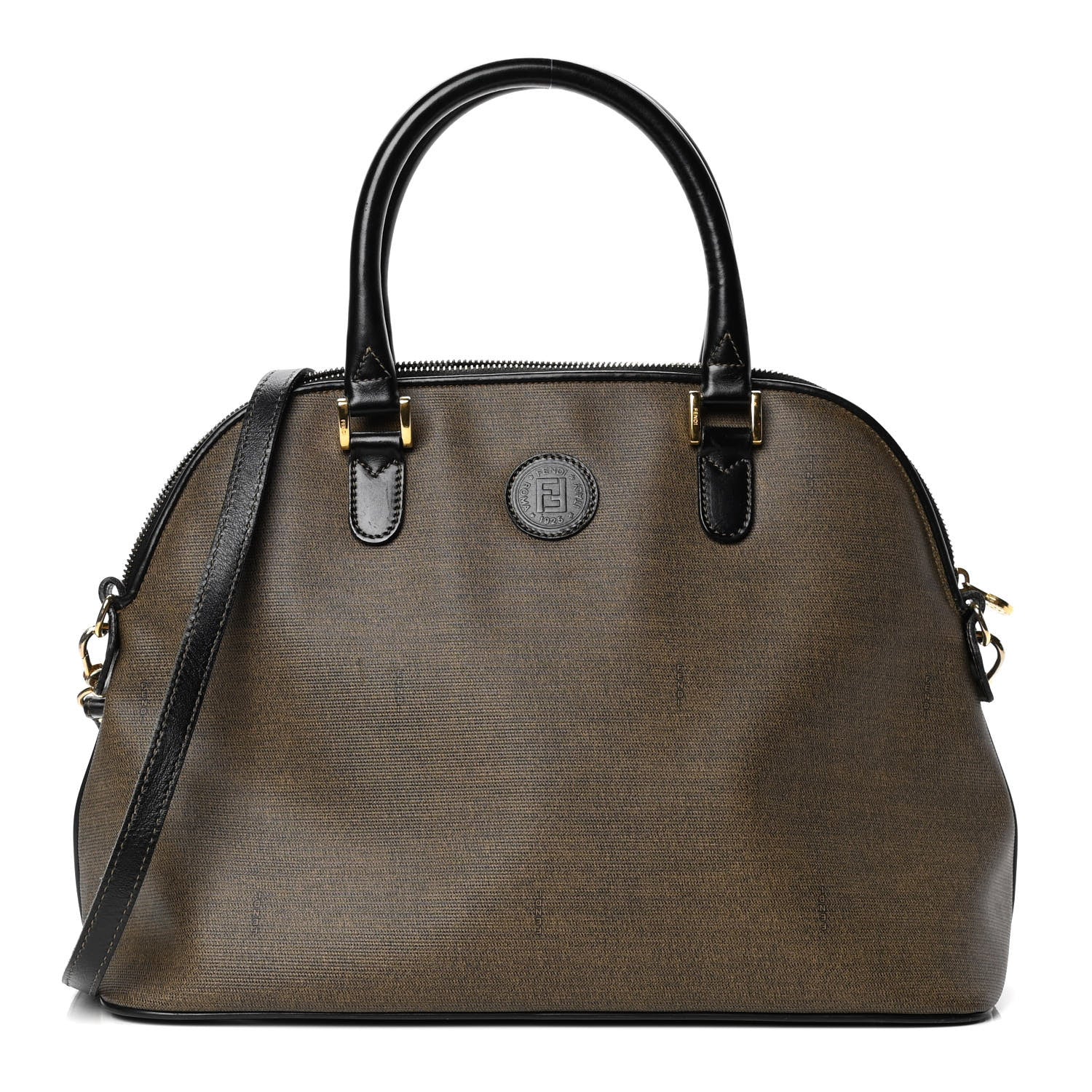 Fendi Coated Canvas Shoulder Bag Brown 1 of 6