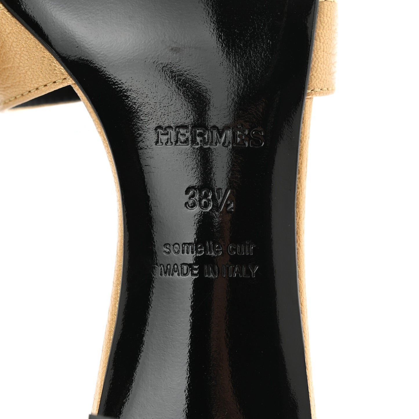Metallic Goatskin Oasis Sandals 38.5 Dore