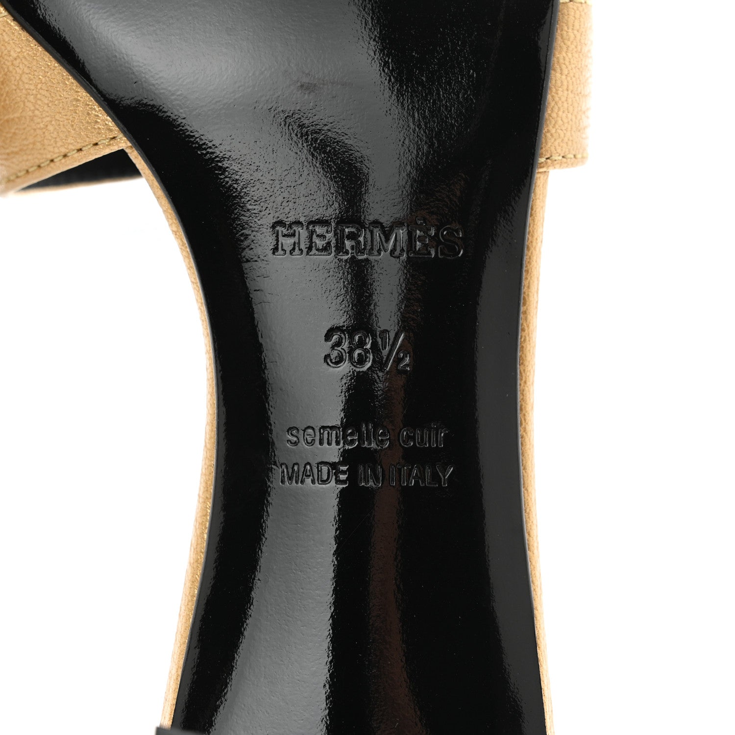 Hermes Metallic Goatskin Oasis Sandals 38.5 Dore 6 of 9