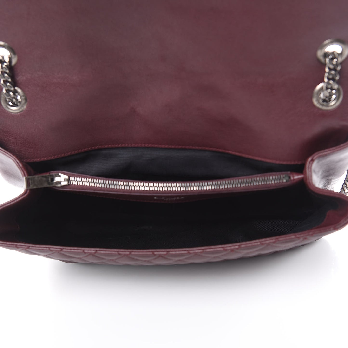Calfskin Mixed Matelasse Triquilt Large Monogram Envelope Satchel Bordeaux