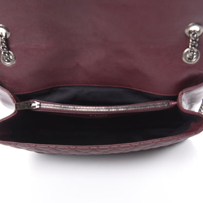 Saint Laurent Calfskin Mixed Matelasse Triquilt Large Monogram Envelope Satchel Bordeaux 5 of 13