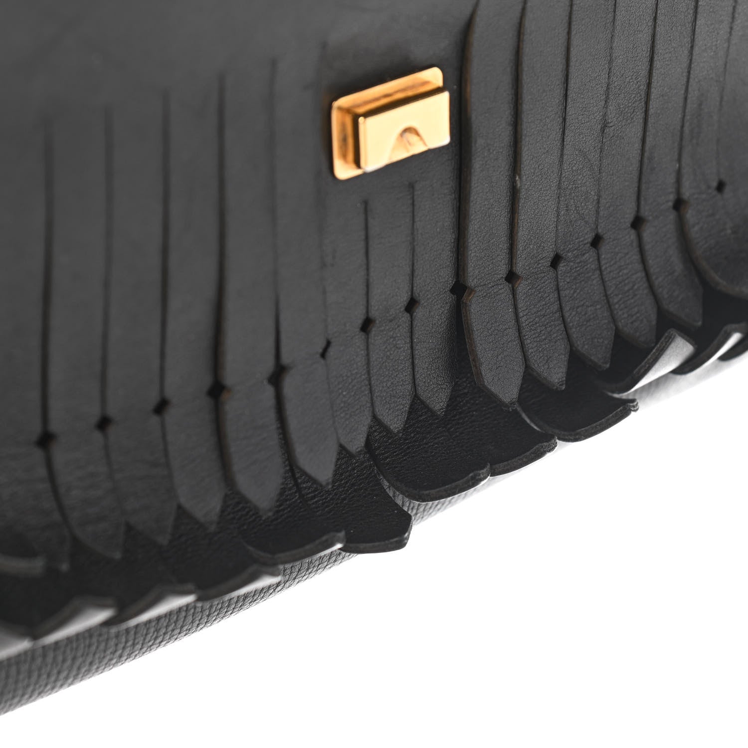 Burberry Grainy Calfskin Broguing Tassel Macken Crossbody Bag Black 13 of 18