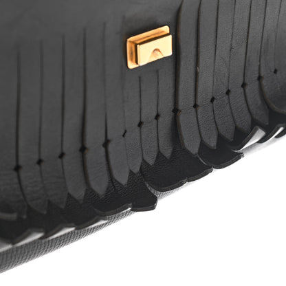 Burberry Grainy Calfskin Broguing Tassel Macken Crossbody Bag Black 13 of 18