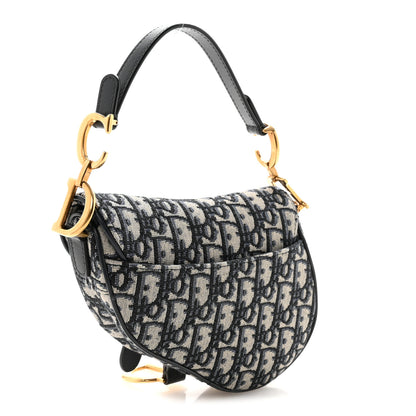 Christian Dior Oblique Mini Saddle Bag Blue 2 of 9