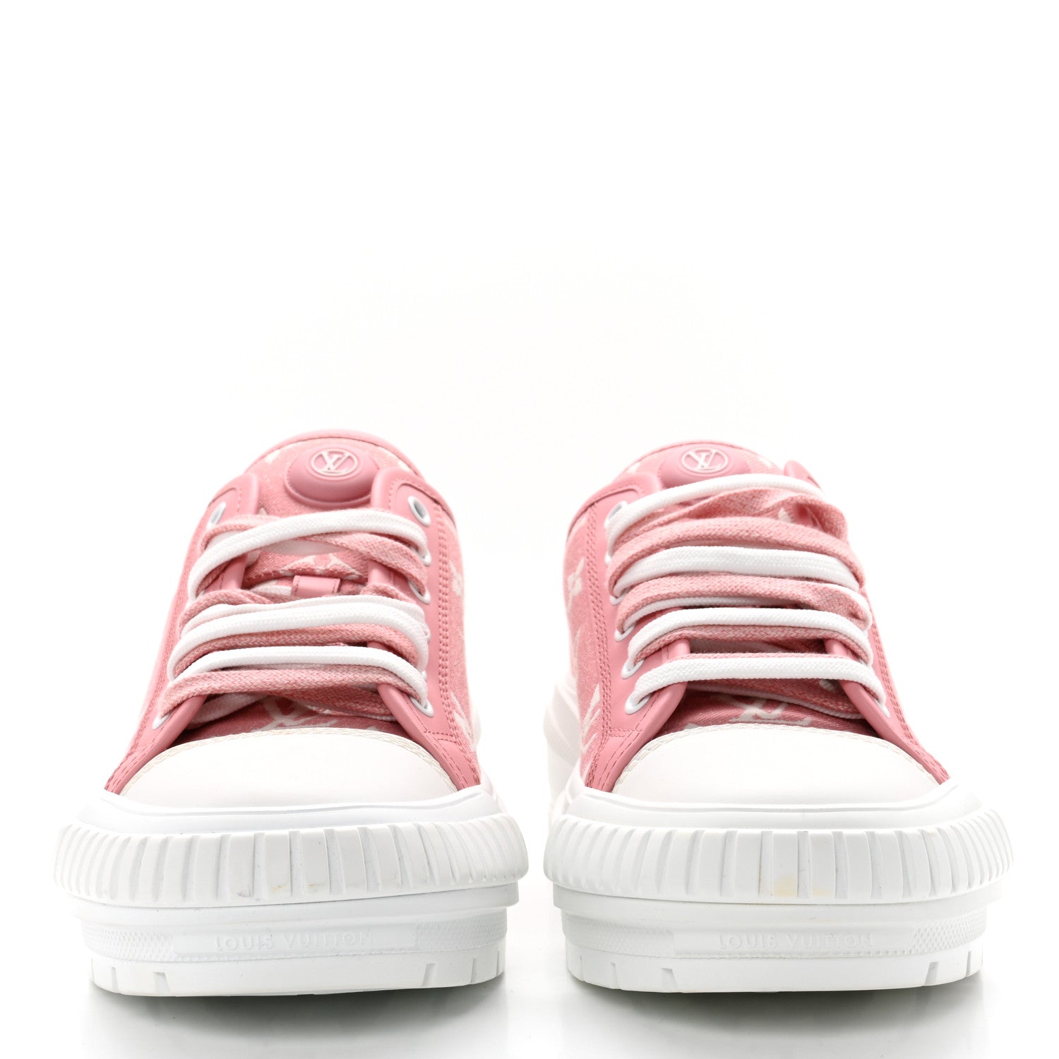 Louis Vuitton Denim Monogram Squad Sneakers 39 Pink 2 of 8