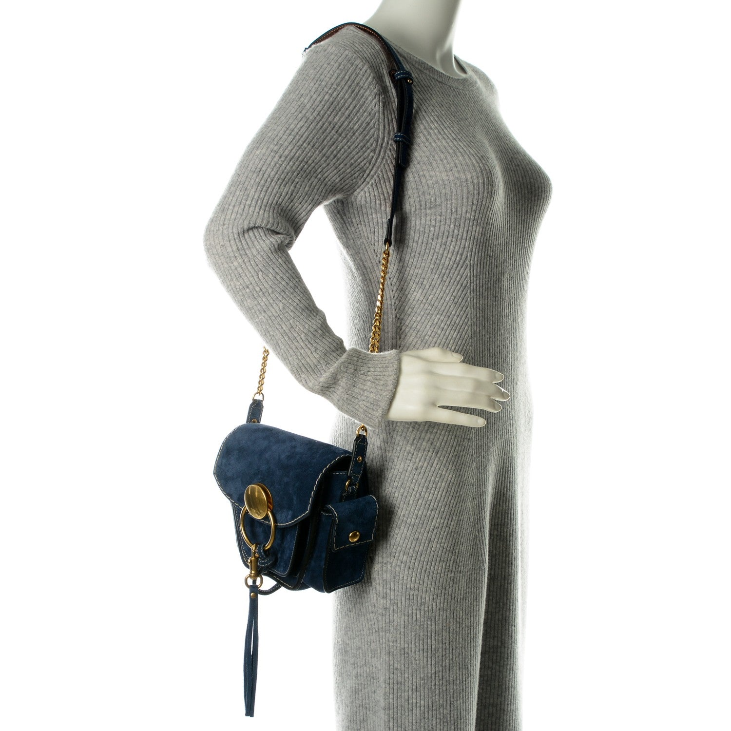 Chloe Suede Small Jodie Camera Bag Navy 2 of 6