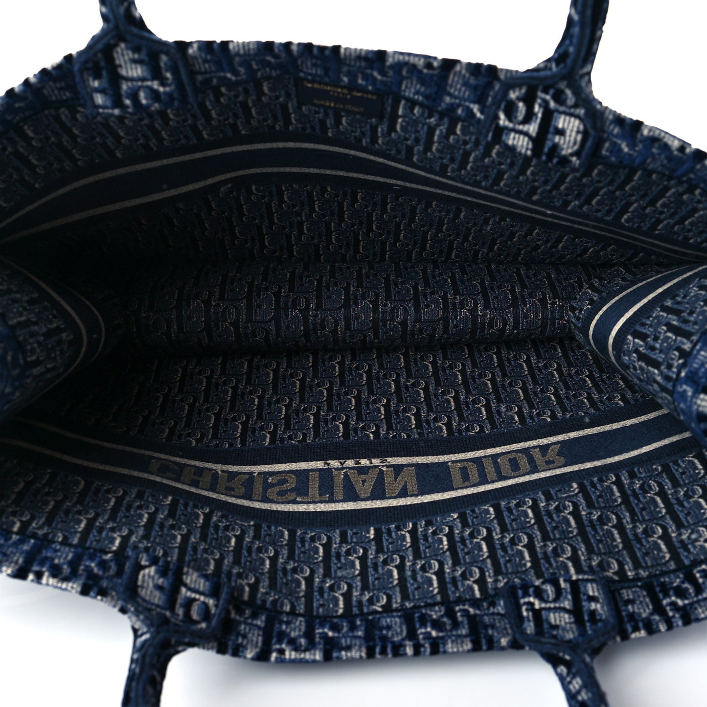 Oblique Velvet Book Tote Blue Multicolor