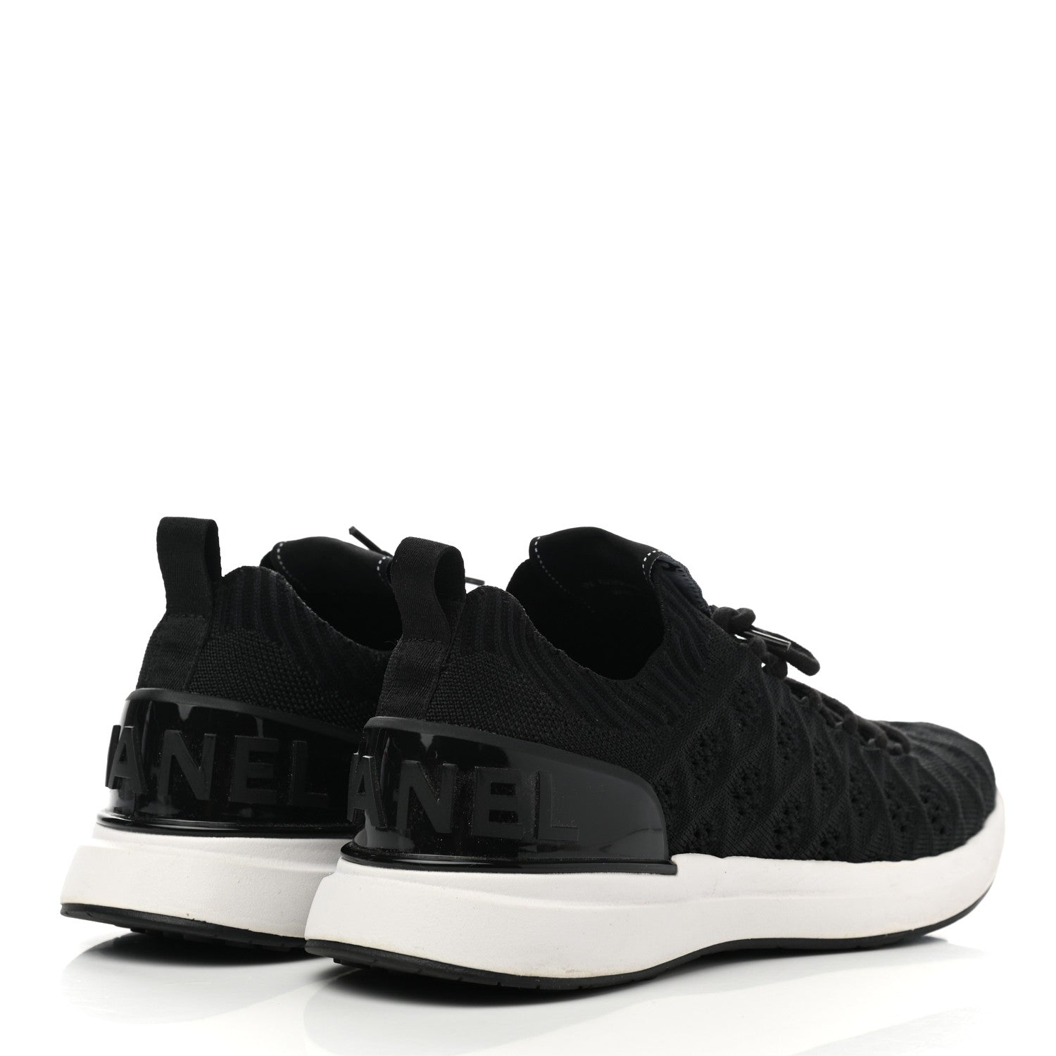 Chanel Fabric Logo Sneakers 38.5 Black 4 of 8