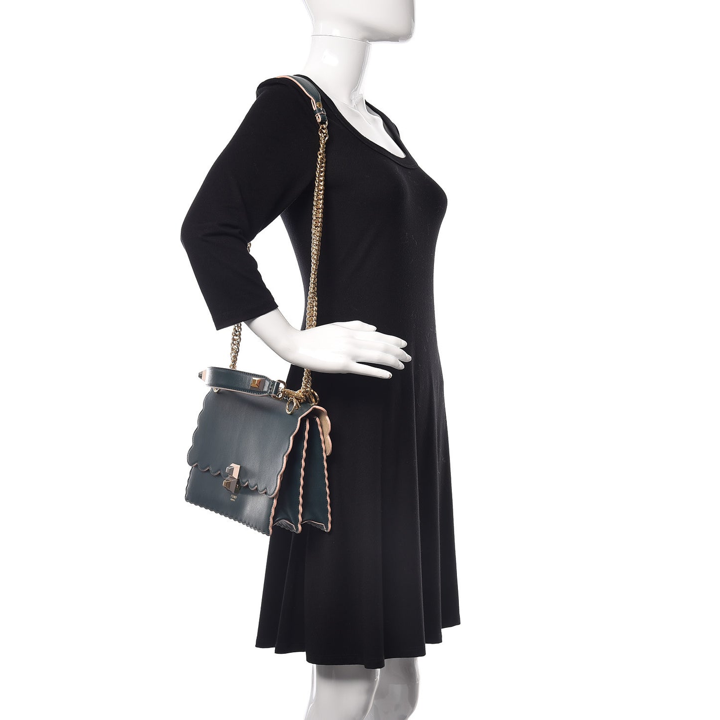 Vitello Liberty Scalloped Studded Kan I Shoulder Bag Amazzonia