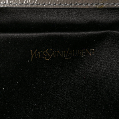 Saint Laurent Textured Patent Calfskin Monogram Large Belle De Jour Clutch Green 6 of 8