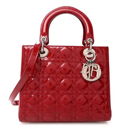 Christian Dior Patent Cannage Medium Lady Dior Burgundy Red 1 of 10