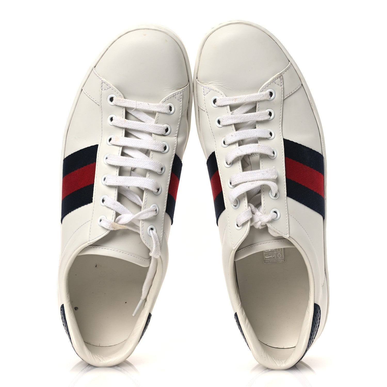 Gucci Calfskin Ayers Web Mens Ace Sneakers 10.5 White Blue 2 of 17