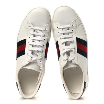 Gucci Calfskin Ayers Web Mens Ace Sneakers 10.5 White Blue 2 of 17