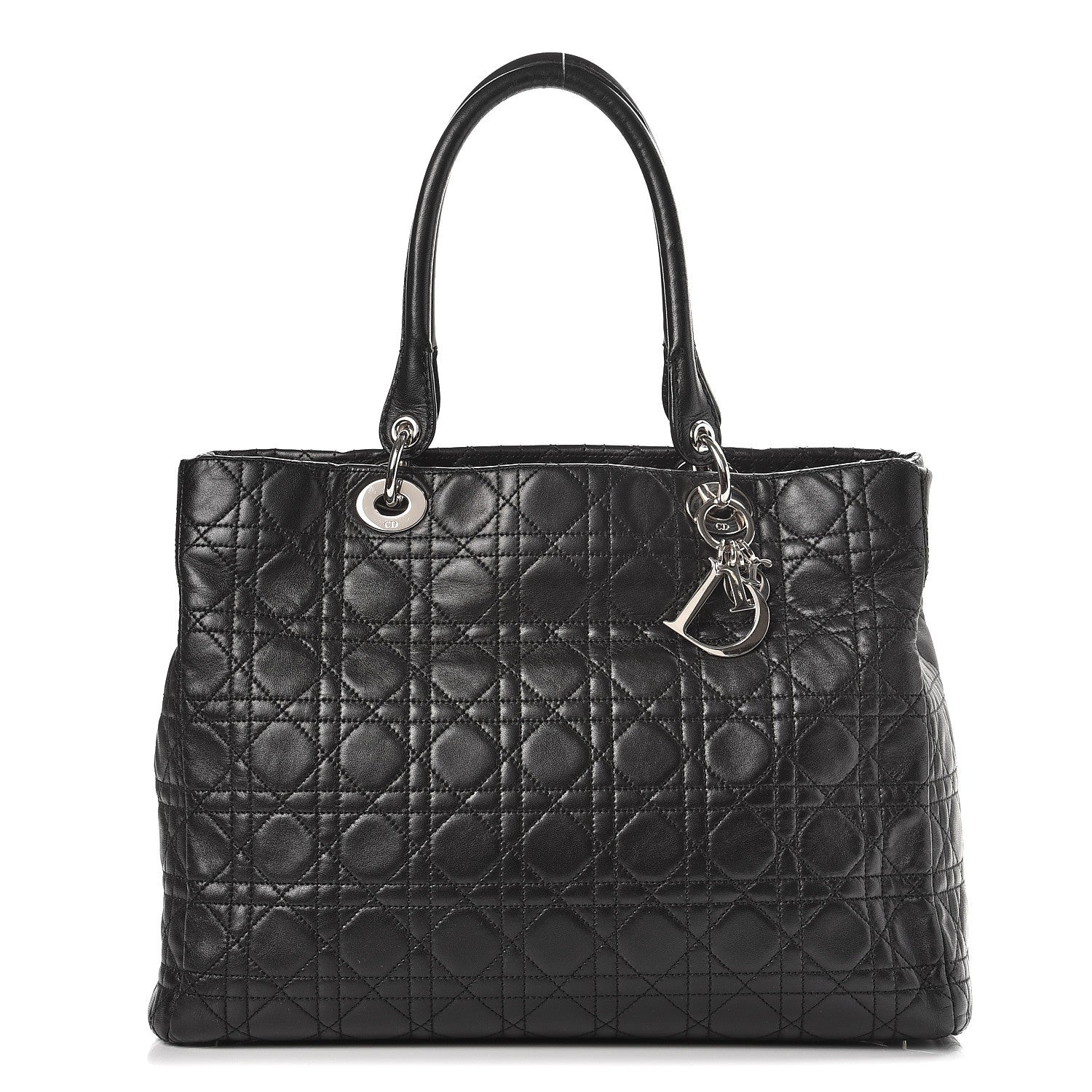 Christian Dior Lambskin Cannage Large Soft Lady Dior Shopping Tote Black 1 of 17
