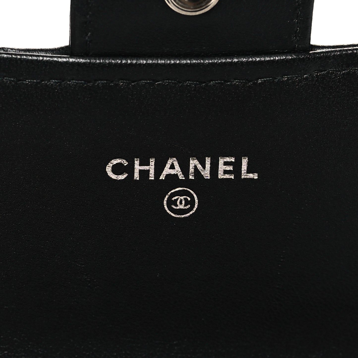 Lambskin Quilted Mini French Wallet On Chain WOC Black