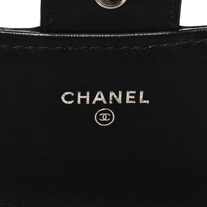 Chanel Lambskin Quilted Mini French Wallet On Chain WOC Black 6 of 11