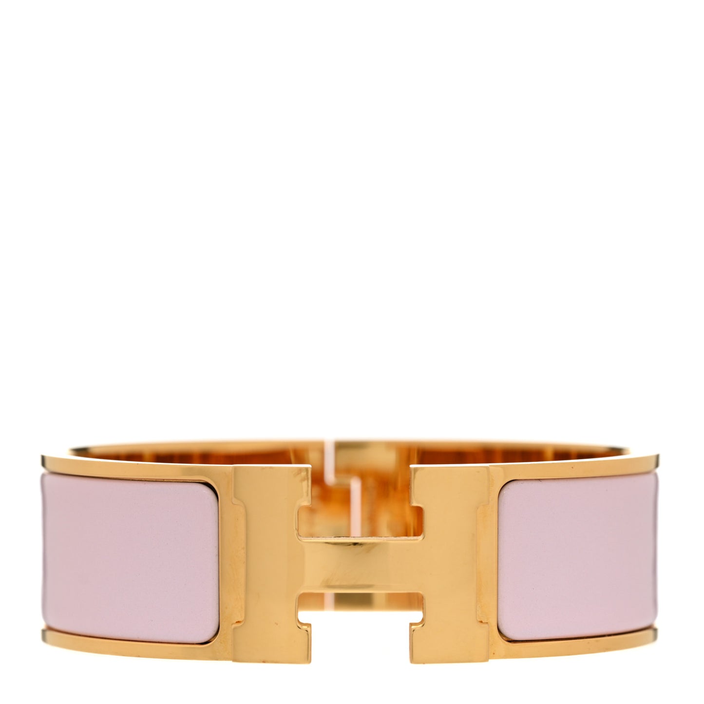 Enamel Wide Clic Clac H Bracelet PM Rose Dragee