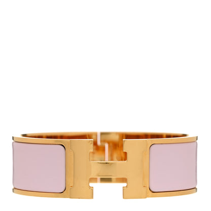 Hermes Enamel Wide Clic Clac H Bracelet PM Rose Dragee 1 of 6