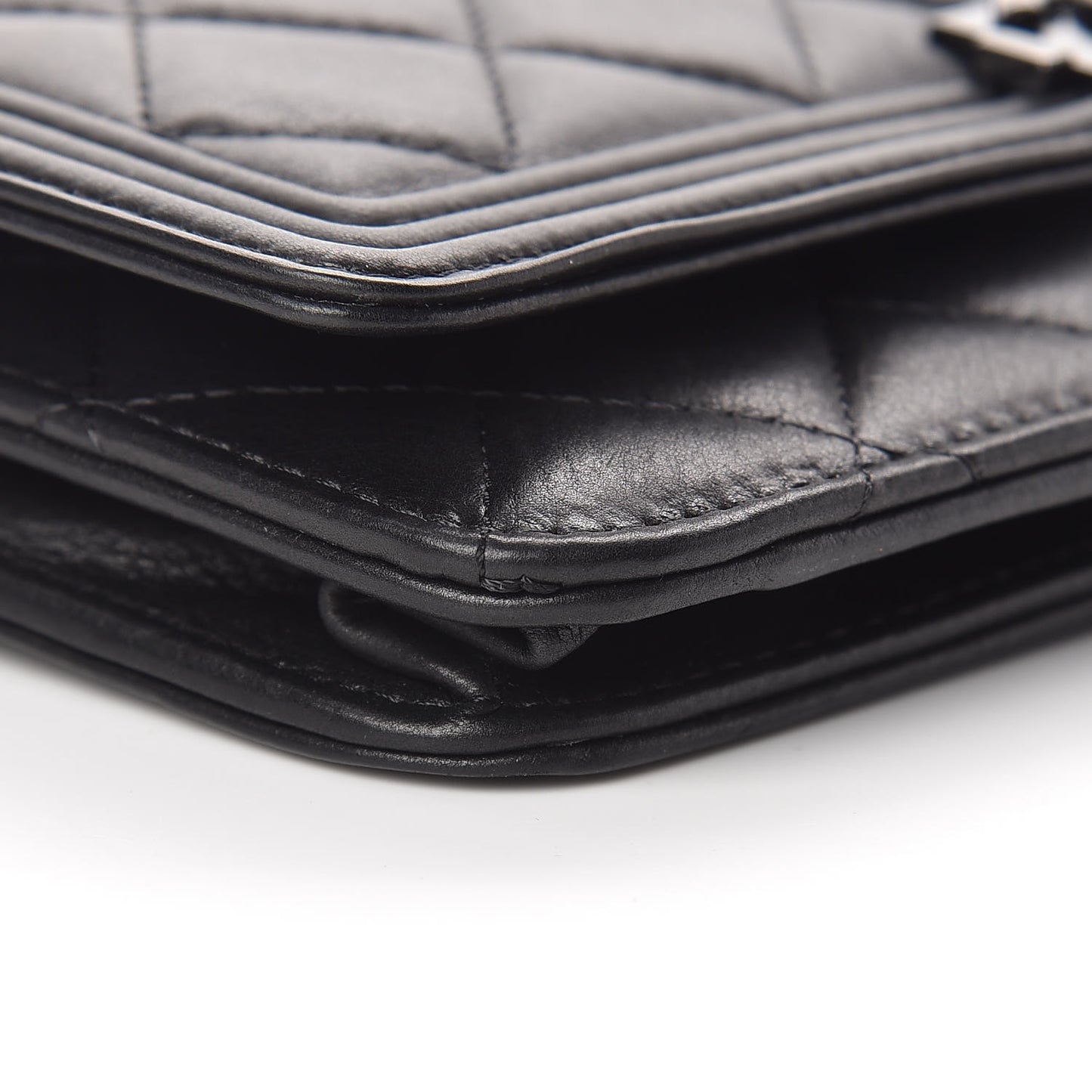 Calfskin Quilted Boy Wallet On Chain WOC So Black