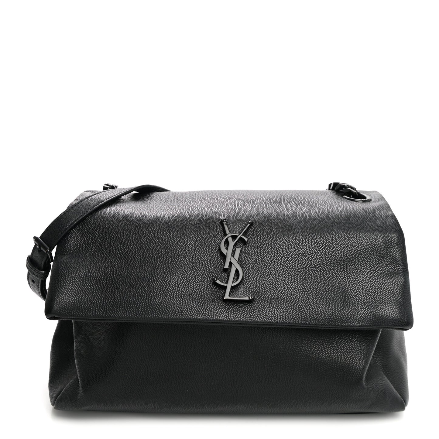 Grain De Poudre Medium West Hollywood Monogram Fold-Over Black