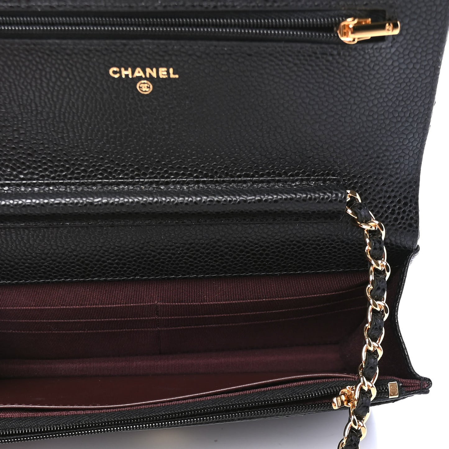Caviar Quilted Wallet On Chain WOC Black
