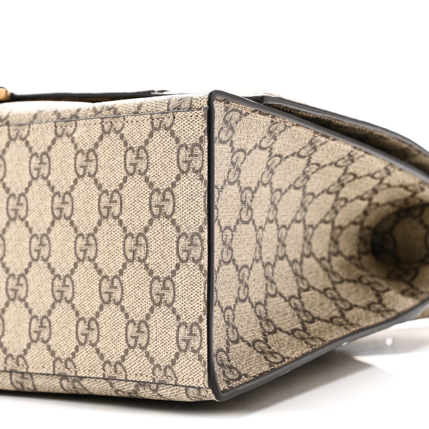 X GUCCI GG Supreme Monogram Medium Hourglass Top Handle Bag Beige Ebony
