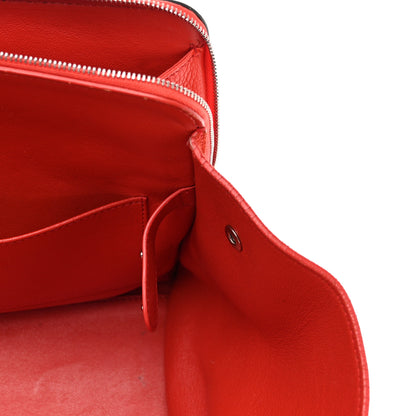 Celine Drummed Calfskin Suede Double Zip Trapeze Vermillion 13 of 19