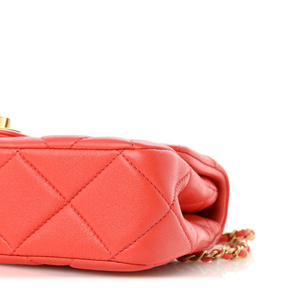 Chanel Lambskin Quilted Pearl Small Flap Dark Orange 10 of 12