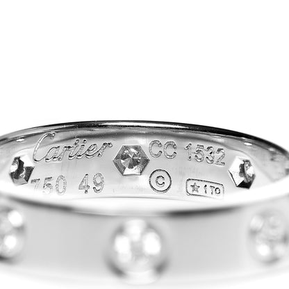 Cartier 18K White Gold 8 Diamond 4mm Wedding Band LOVE Ring 49 4.75 4 of 4