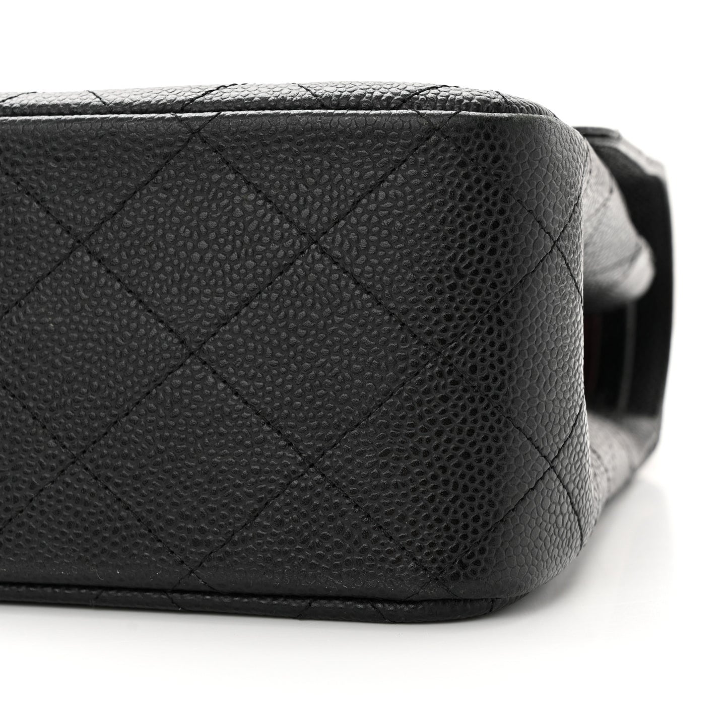 Caviar Quilted Jumbo Double Flap Black
