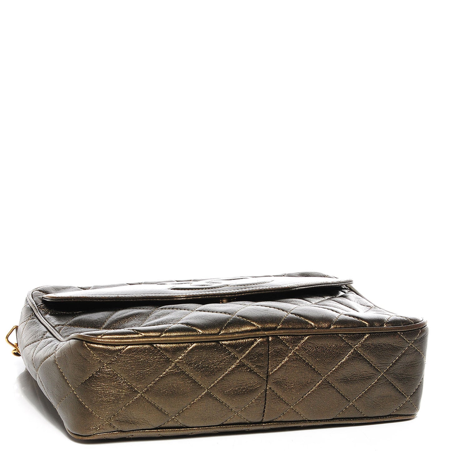 Lambskin Quilted Tassel Camera Case Bronze