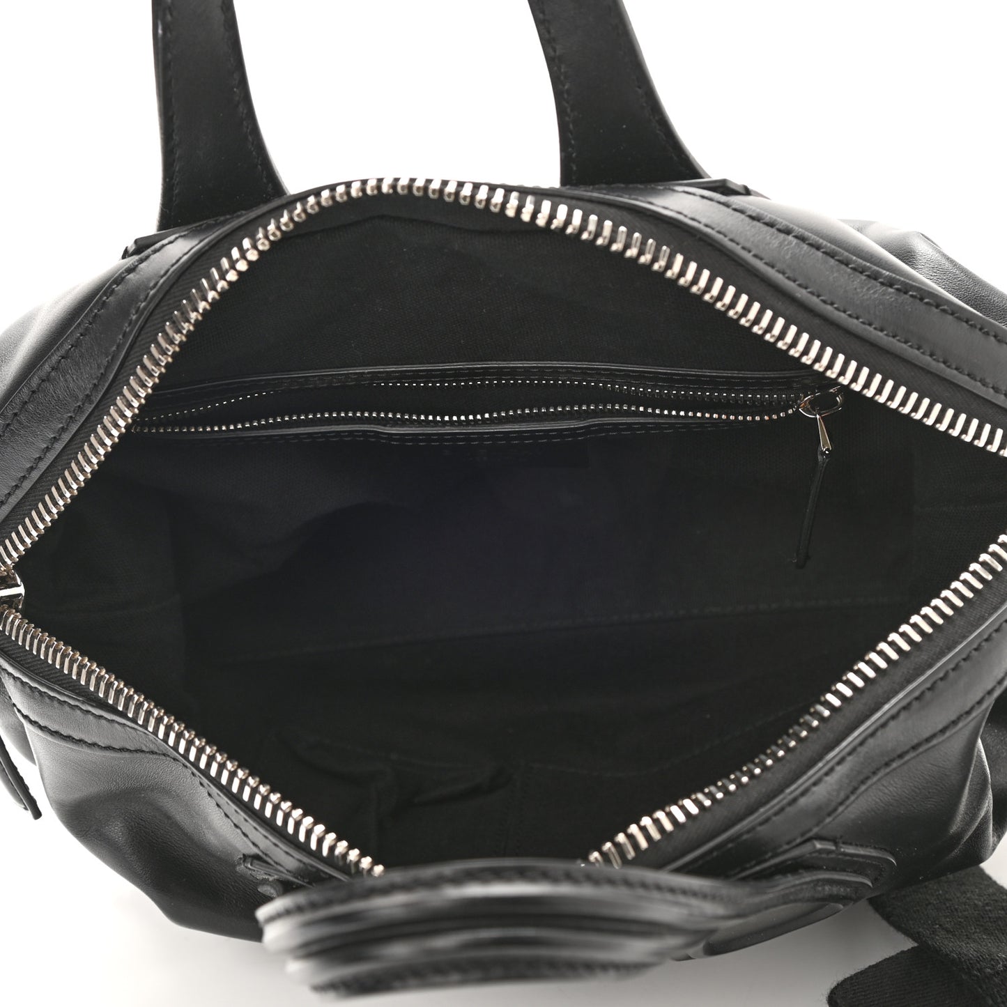 Waxed Calfskin Small Nightingale Logo Strap Black