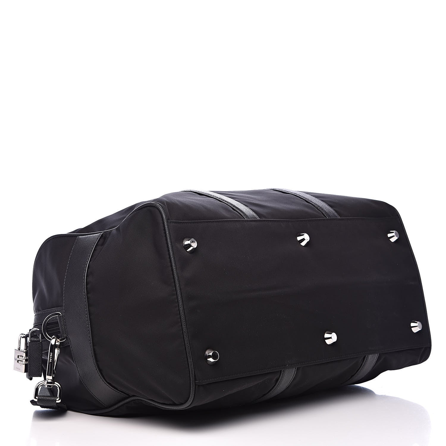 Prada Tessuto Nylon Saffiano Viaggio Duffle Black 4 of 13