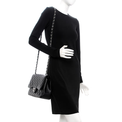 Chanel Caviar Quilted Jumbo Double Flap Black 2 of 8