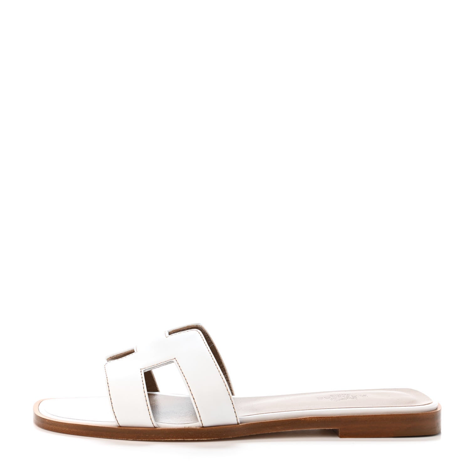 Hermes Box Calfskin Oran Sandals 36.5 White 1 of 4