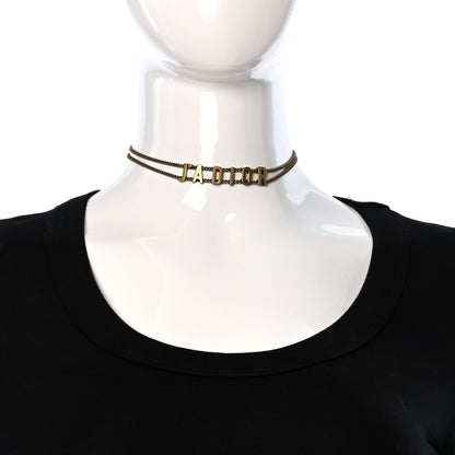 Christian Dior Metal J'Adior Choker Necklace Aged Gold 3 of 4