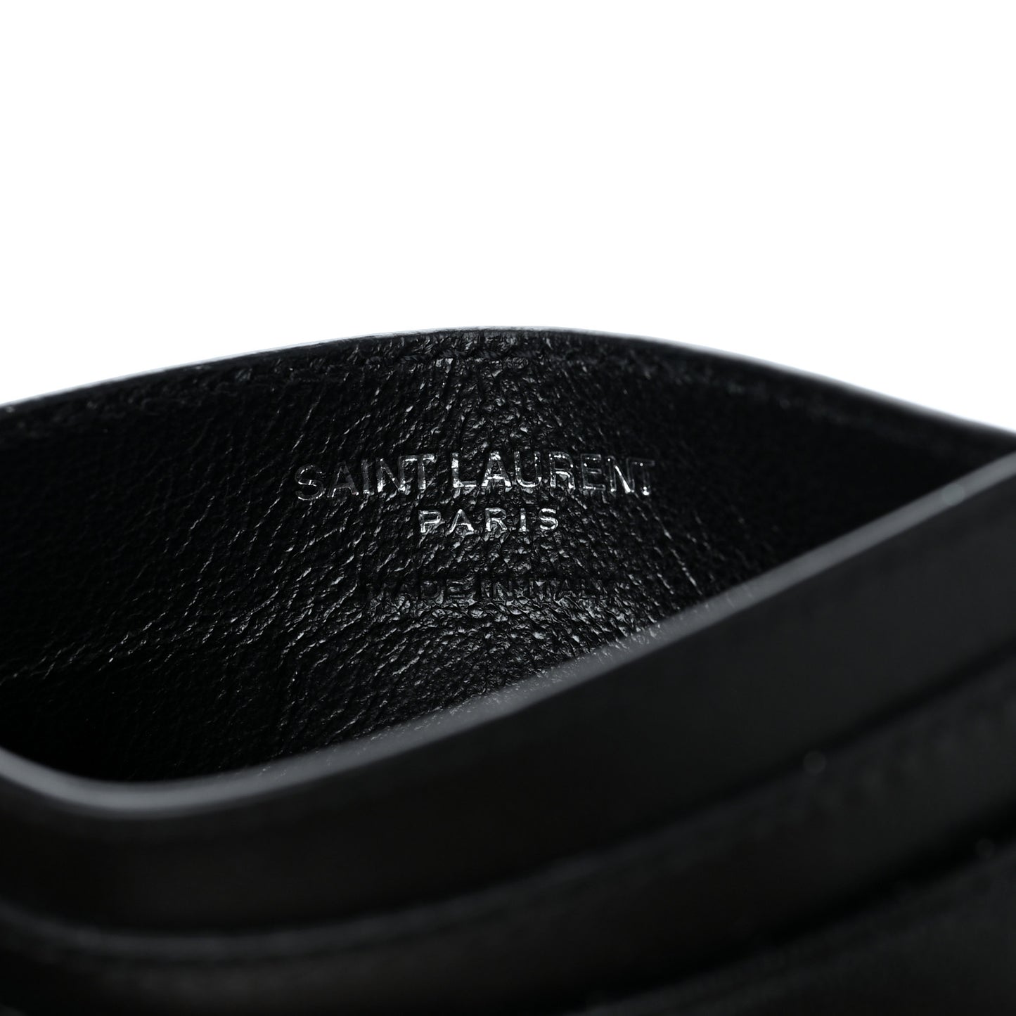 Calfskin Heart Embossed Card Case Black