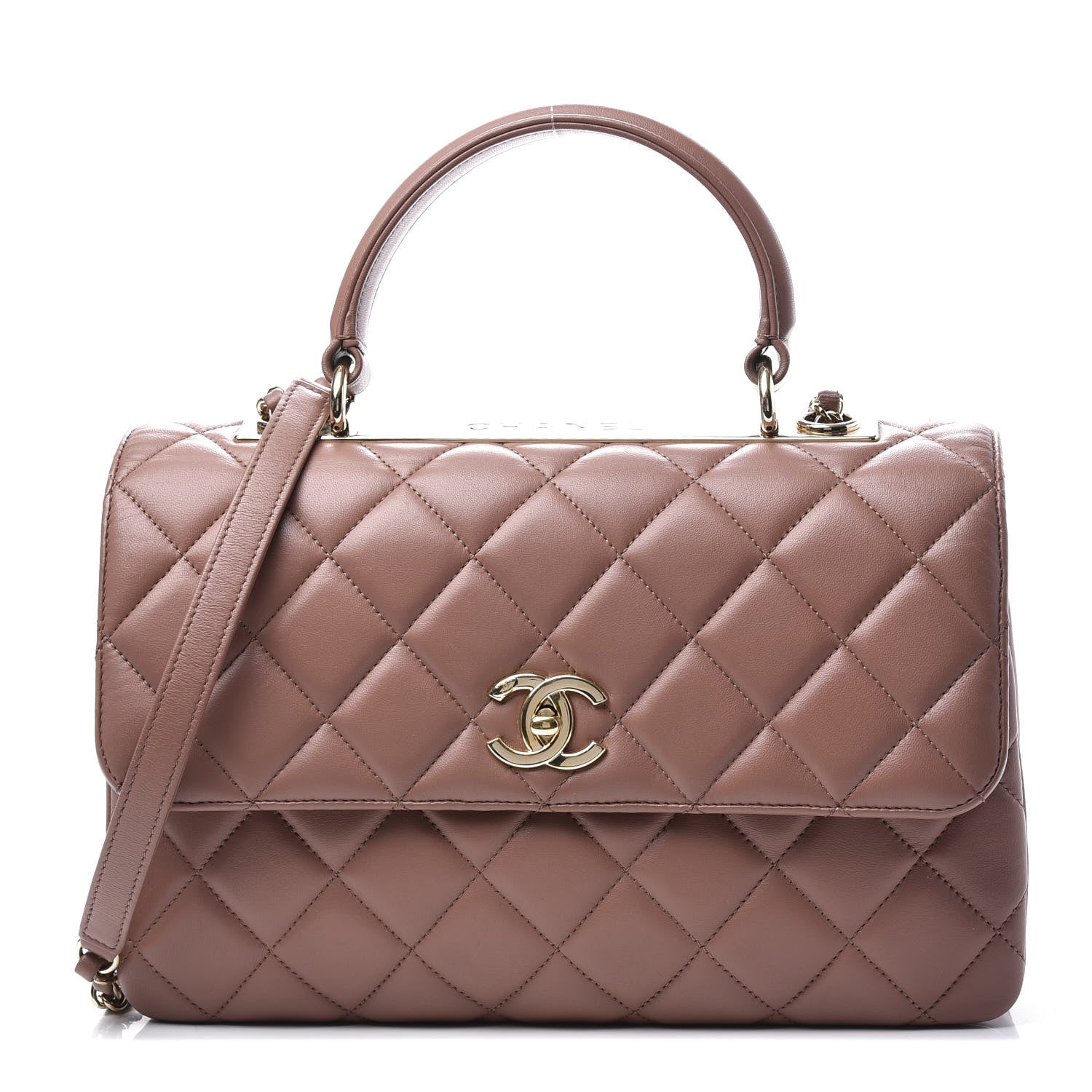 Chanel Lambskin Quilted Medium Trendy CC Flap Dual Handle Bag Nude 1 of 10